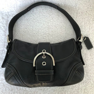 Coach Black Leather Hobo Shoulder Bag